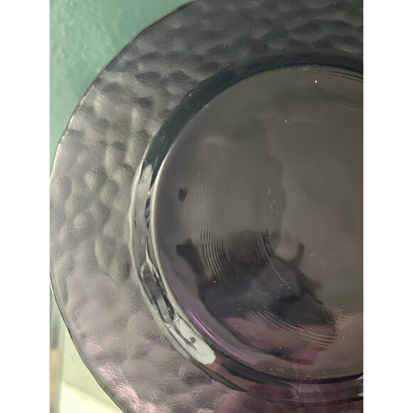 Set 5 Studio Bormioli Rocco Hammered Amethyst Purple 8” Salad/Dessert Plates Vtg - Picture 6 of 8